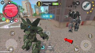 Rope Hero Vice Town (Airplane Robot Fight CAR Robot) Transformers Jet Robot Airplane in army base