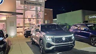 Silver Mist Metallic 2024 VW Atlas Cross Sport SEL Premium R-Line at night!