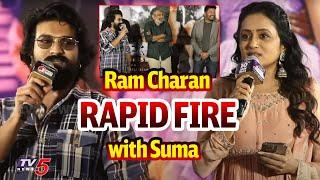 Ram Charan Rapid Fire with Suma | Game Changer Trailer Launch | Shankar | TV5 News