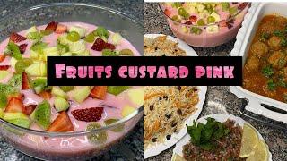 Fruits custard delicious and easy || pink custard || how I make 