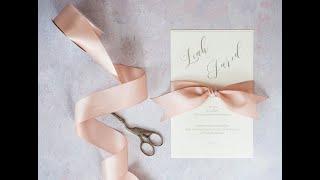 Elegant DIY Wedding Invitation with Simple Bow Style Knot