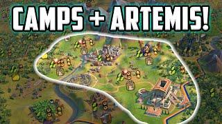 The Most BUSTED start imaginable - Artemis + Camp Pantheon - Civ 6 Sumeria