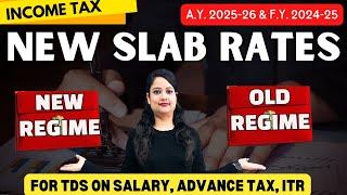 Income Tax Slab Rate updated AY 2025-26 (FY 2024-25) for TDS on Salary and Advance Tax calculation