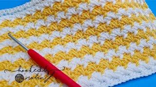 How To Crochet An Easy Stitch - Ideal For Blankets! 