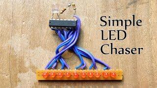 Simple LED Chaser Circuit Using 4017 IC Only