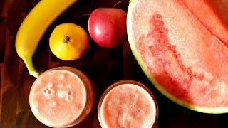 HOW TO MAKE THE BEST WATERMELON SMOOTHIE | WATERMELON BANANA APPLE LEMON JUICE