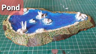 Building a pond for tabletop scenery.