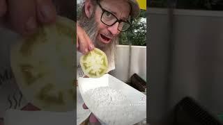 Pickled Green Tomatoes fried on a hot dog cart