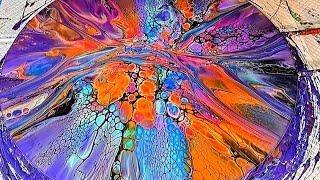 Acrylic Fluid Paint Art!  Blow & Spin Deconstructed Bloom! #fluidart #abstractart #paintpouring