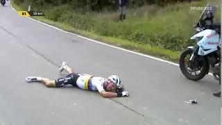 Julian Alaphilippe Crashes Into Motorbike 2020