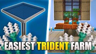 EASIEST TRIDENT Farm, 72/hour | In Minecraft Bedrock 1.21