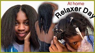 How I Relax My Hair At Home (16weeks post|| Amazing Results Every-time!!!