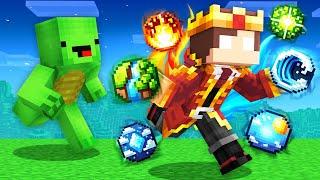 ELEMENTAL KING Speedrunner vs Hunter : JJ vs Mikey in Minecraft Maizen!