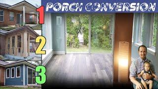 Porch To Sunroom DIY Build, Start to Finish Demonstration