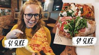 Trying $1 Vs. $9 New York PIZZA SLICE! Are They Worth It??