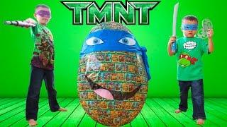 GIANT Teenage Mutant Ninja Turtle Egg Surprise Opening Video | Lucas & Ryan | LRH & Toyz