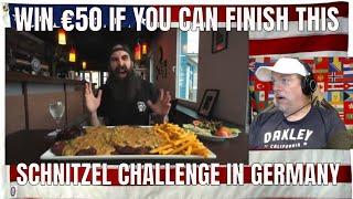 WIN €50 IF YOU CAN FINISH THIS SCHNITZEL CHALLENGE IN GERMANY THAT'S 10 YEARS OLD! |  - REACTION