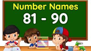 Number names | Number Names 81-90 | Number spelling | Learn Numbers | Numbers 81-90 | #numbernames