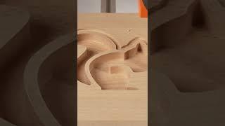 Milling a nutshell in the shape of a squirrel ️🪵 #dseries  #cnc #milling #satisfying #asmr