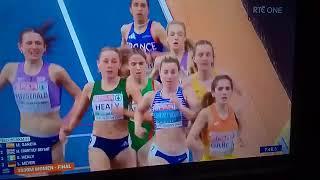 Sarah Healy winning European Indoor Gold Amsterdam 2025 3,000 metres