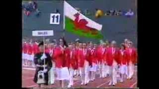 Wales, Welsh  Team at Edinburgh Commonwealth Games Opening Ceremony 1986