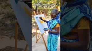 Unique painting method  | Mahadev and Parvati Canvas painting #shorts #paintingideas #mahashivratri