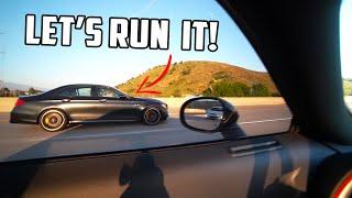 RANDOM E63s AMG WANTED TO RACE MY CHALLENGER SRT!  CANYON RUN POV