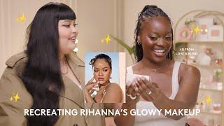 RECREATING RIHANNA'S GLOWY MAKEUP ON AD FROM LOVE IS BLIND | #SoftLitGlow Makeup Tutorial 