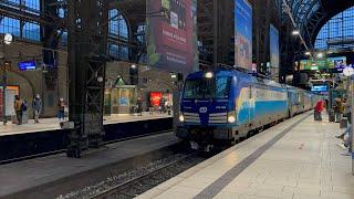 193 295 CD Vectron EC 174 Einfahrt Hamburg Hauptbahnhof große Halle aus Prag via Dresden Berlin DB