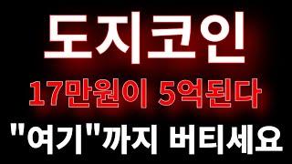 [도지코인 전망]17만원이 5억된다 여기까지만 버티세요