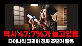 박사까지 찍었는데 백수 47.7% 한국 진짜 X됨