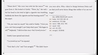 The Great Gatsby ch7 - 47 (p322) translated by Hyun Shin 원서읽기