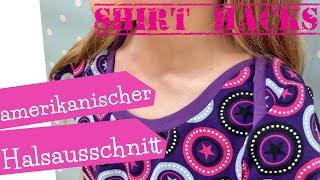 Amerikanischen Halsausschnitt konstruieren & nähen | Schnittmuster ändern | SHIRT HACKS | mommymade