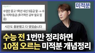 미적분 개념정리, 40강으로 언제복습? 이거만 보면 됩니다.ㅣ수능, 내신 완벽 정리