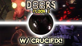 ALL CRUCIFIX USES AND ALL CUTSCENES IN DOORS Floor 2 UPDATE! [THE MINE]