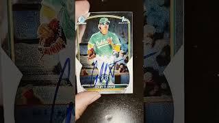 COLBY THOMAS PROSPECT FOR THE OAKLAND A'S BOWMAN FIRST AUTOGRAPH IN PERSON#SHORTS