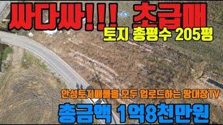 안성토지 총평수206평  초저가 1억대 매물 초급매