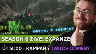 Season 6 začínáme! Kampaň + odměny na twitch.tv/viktorbrenek | ŽIVĚ ÚTERÝ 16:00 +- | CZ | #diablo