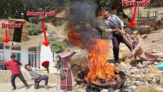 Husband terrible action towards first wife's actions that prevent second wife from returning