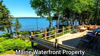 Maine Waterfront Property For Sale | $415k | Maine Coastal Homes For Sale | Log Facia Cottage