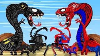 SPIDERMAN PYTHON VS BATMAN DINOSAURS BRACHIOSAURUS, T-REX,EXCAVATOR,Truck,Trains: Big Dinosaurs Ever