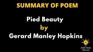 Summary Of The Poem Pied Beauty By Gerard Manley Hopkins - Pied Beauty, By Gerald Manley Hopkins