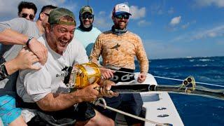 Strongest Men VS Record Size Shark