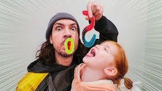 GUMMY FOOD vs REAL FOOD!! Adley Vs Dad