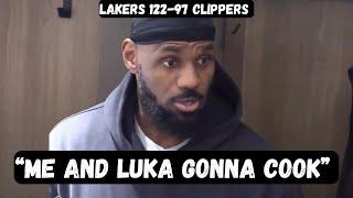 LeBron James REACTS to Luka Doncic Trade after Lakers blowout win vs Clippers - PostGame Interview