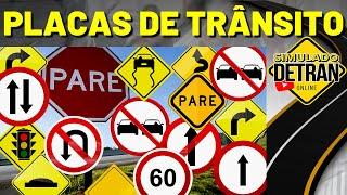 80 QUESTÕES DE PLACAS DE TRÂNSITO│PLACAS DE ADVERTÊNCIA E REGULAMENTAÇÃO