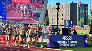 Women’s 1500m Semi-final Heat 1, 2024 U.S. Olympic Trials, Nikki Hiltz, Elle St. Pierre, S. Johnson