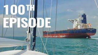 CLOSE ENCOUNTERS IN SHIPPING LANES! - SAILING FOLLOWTHEBOAT Ep 100