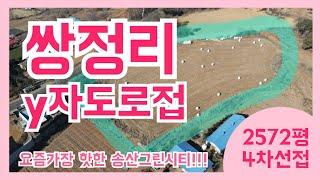 송산그린시티서측지구 1단계 신천리와쌍정리로 신설되는 y자도로 접한 토지 계획관리지역,전 2572평 배수로공사완 근생.상가.공장.투자용추천 투자가치높은귀한매물 건축가능 송산면쌍정리