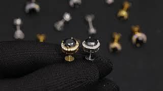 18k Gold Black Moissanite Diamond Earrings from Drip-Culture-Jewelry.com